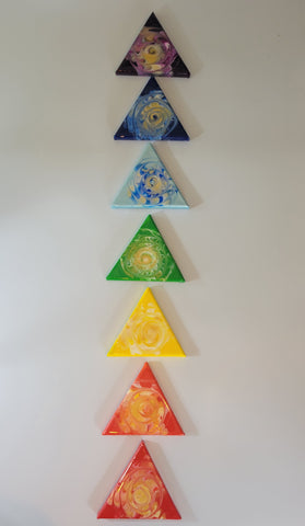 Chakra Tower - Original Acrylic Painting on Canvas with a Resin Finish