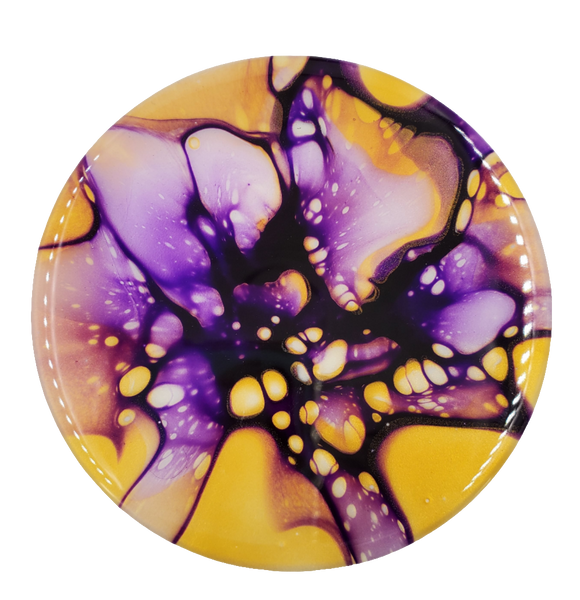 "Splatalicious"- Set of 4 - Round Ceramic Coaster w/ Resin Finish