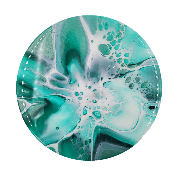 "Ivy Envy"- Set of 4 - Round Ceramic Coaster w/ Resin Finish