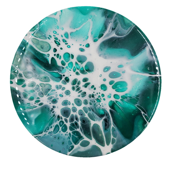 "Ivy Envy"- Set of 4 - Round Ceramic Coaster w/ Resin Finish