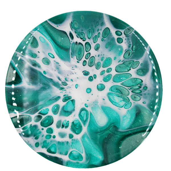 "Ivy Envy"- Set of 4 - Round Ceramic Coaster w/ Resin Finish