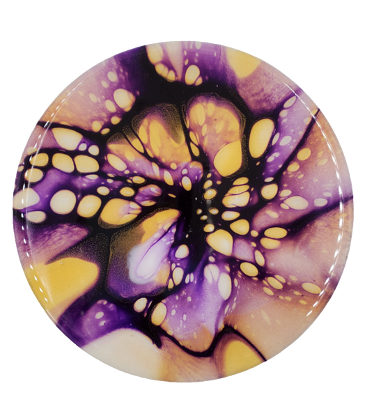 "Splatalicious"- Set of 4 - Round Ceramic Coaster w/ Resin Finish