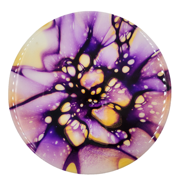 "Splatalicious"- Set of 4 - Round Ceramic Coaster w/ Resin Finish